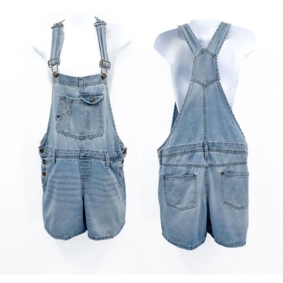 American Vintage Pants - Vintage LEI Distressed Jean Denim Overalls Shortalls Jumper Y2K 2000s Bibs Large